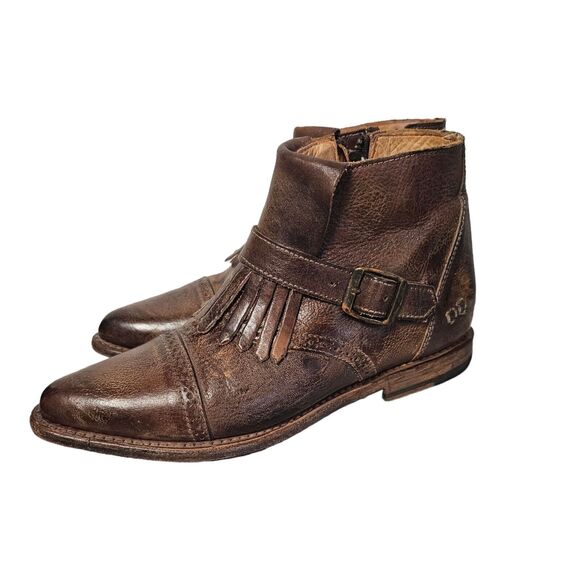 Bed Stu Dipper Cobbler Brown Leather‎ Belted Ankle Boots Womens 7 - Picture 1 of 10